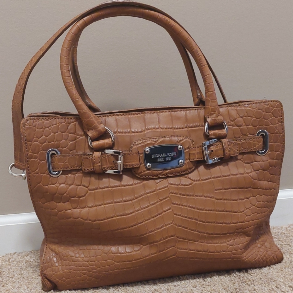 ❤️SALE! MICHAEL KORS Crocodile Embossed Hamilton Satchel